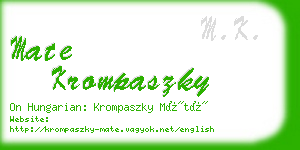 mate krompaszky business card